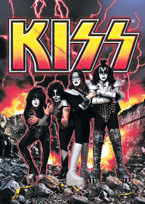 Kiss Destroyer Era Group Photo Vintage Maxi Poster Blockmount