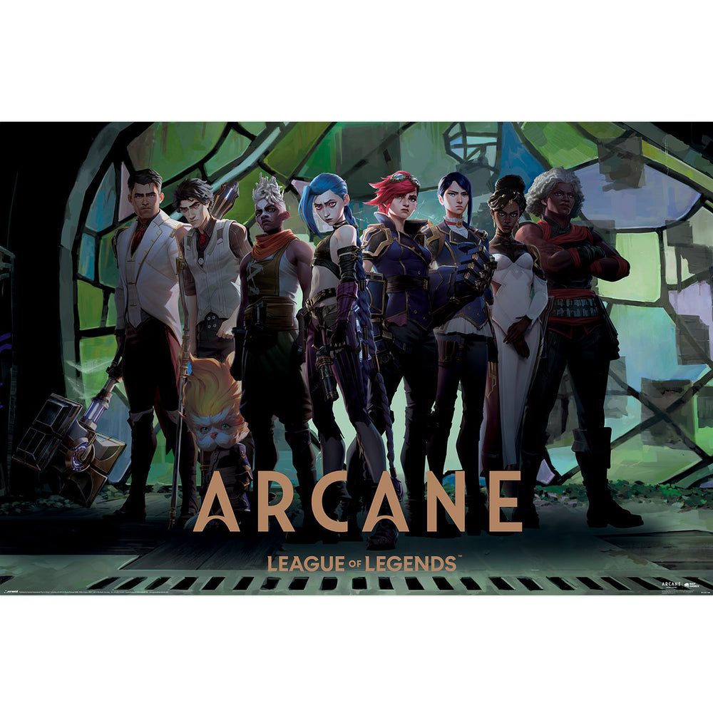 League Of Legends Arcane Characters In Zaun Arcade Gaming Maxi Poster