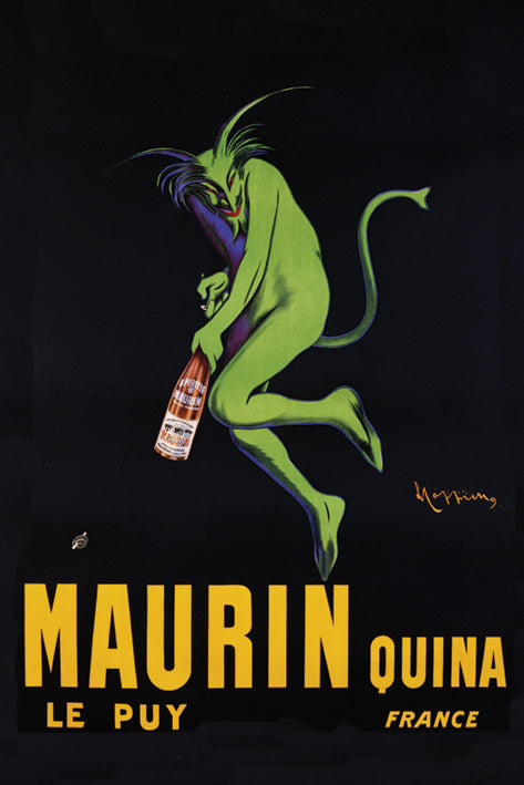 Green Goblin Maurin Quina Aperitif Advert Vintage Maxi Poster Blockmount