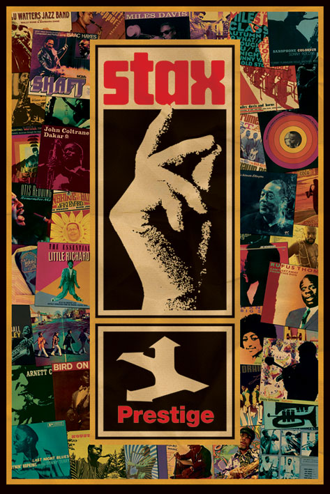Stax And Prestige Label Album Covers Montage Vintage Maxi Poster Blockmount