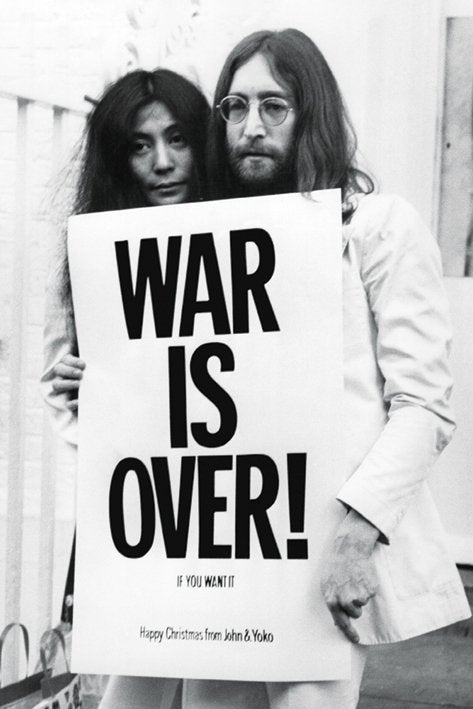 John Lennon & Yoko Ono War Is Over! If You Want It Maxi Poster Blockmount