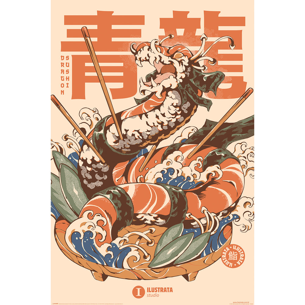 Ilustrata Dragon Sushi Art Maxi Poster