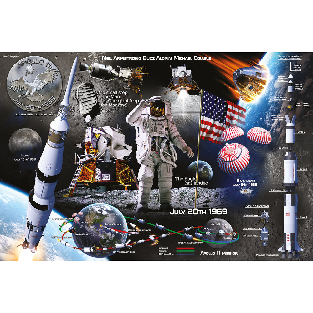 Lunar Landing July 20th 1969 Montage by David Penfound Maxi Poster