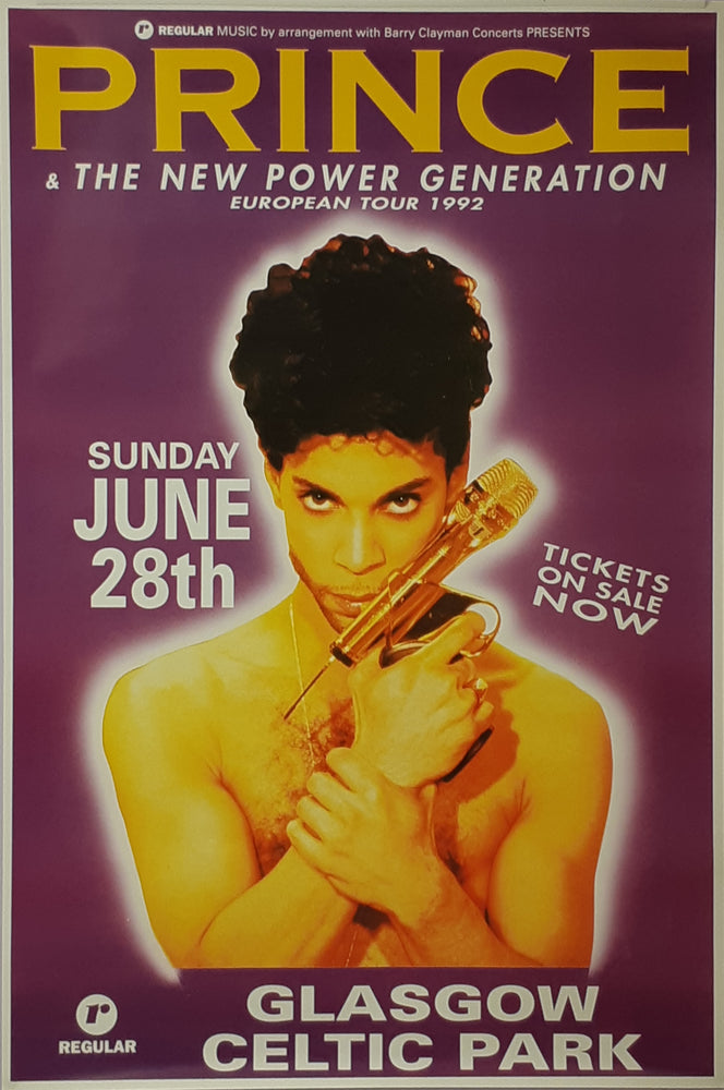 Prince European Tour 1992 Glasgow Celtic Park Gig 28th June 102x152cm Giant Poster