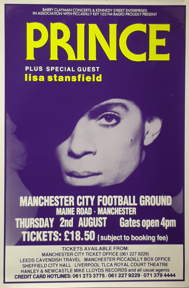 Prince Maine Road Manchester UK Gig 2nd Aug 1990 Dayglow Giant 102x152cm Poster