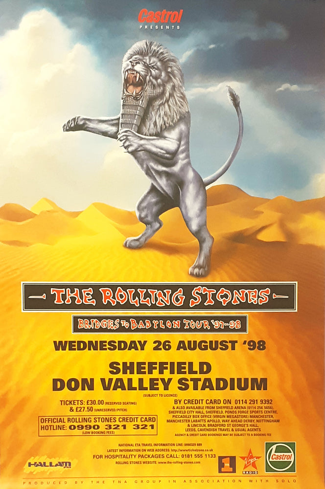 The Rolling Stones Bridges To Babylon Tour Sheffield UK 1998 102x152cm Giant Poster