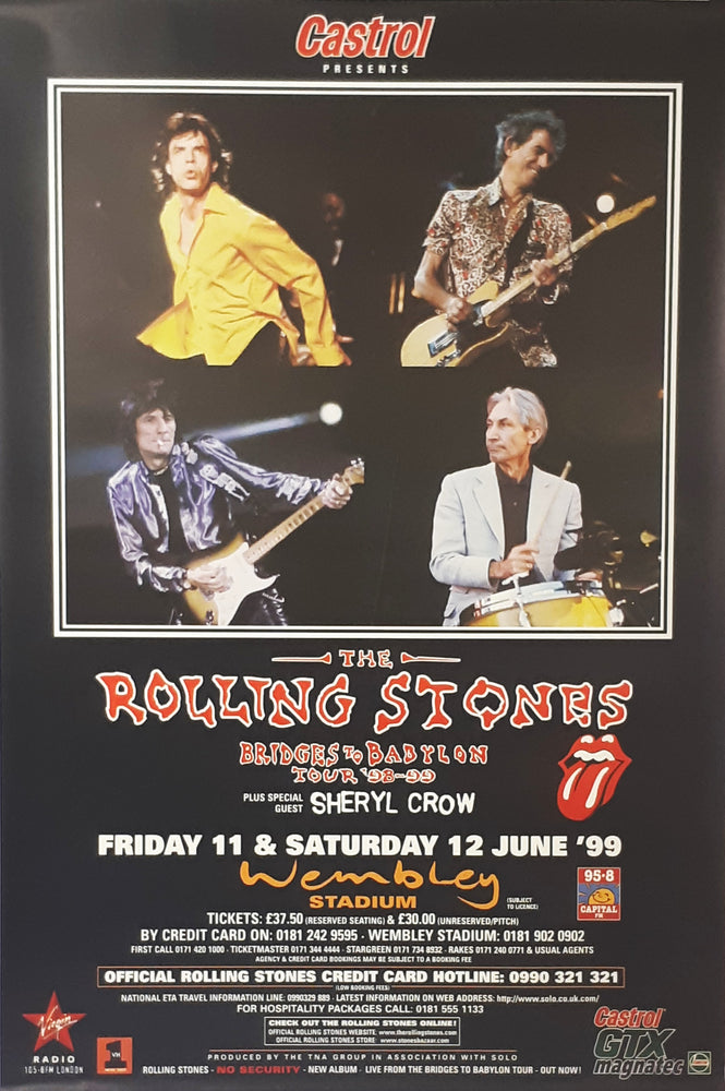 The Rolling Stones Bridges To Babylon Tour Wembley 1999 102x152cm Giant Poster