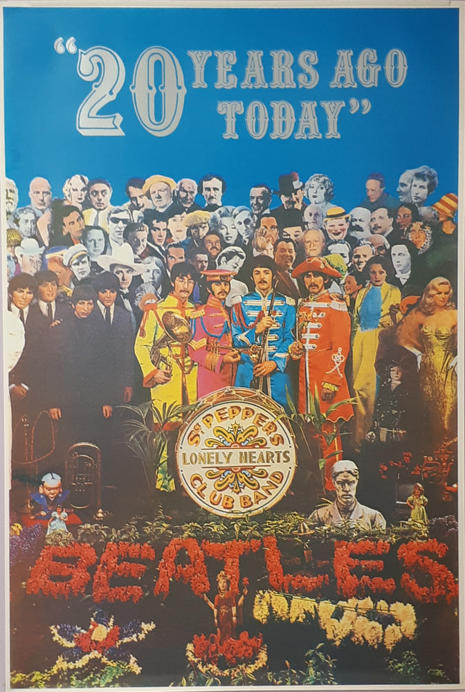 The Beatles Sgt Pepper 20 Years Ago Today Rare Vintage 104x154cm Giant Poster