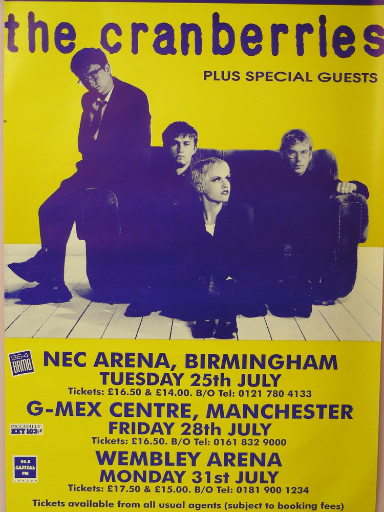 The Cranberries UK Tour July 1995 Rare 100 x 150cm Giant Subway Tour Poster