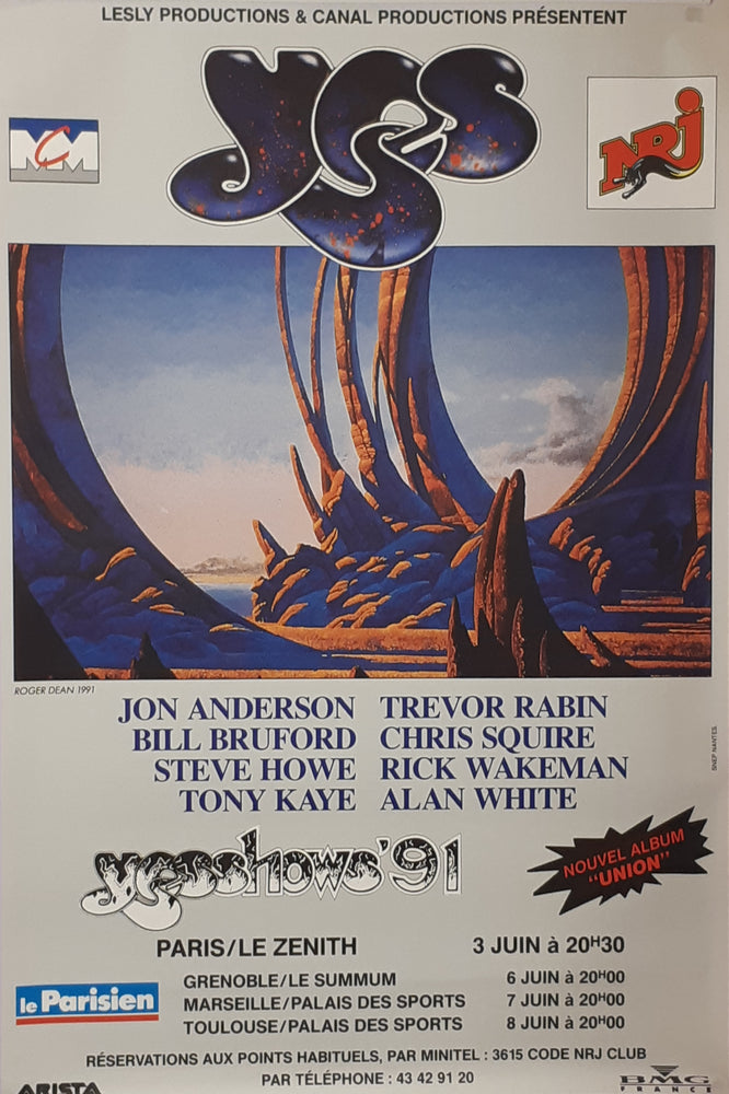 Yes Union Tour Yesshows June '91 France 100 x 150cm Giant Tour Poster