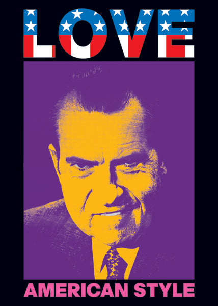 Frank Kozik Love American Style Richard Nixon Maxi Art Poster Blockmount