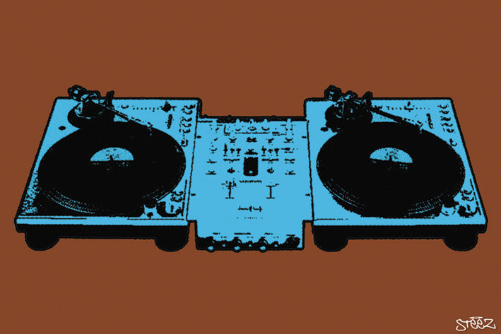 Steez Coffin Twin Turntables Art Maxi Poster