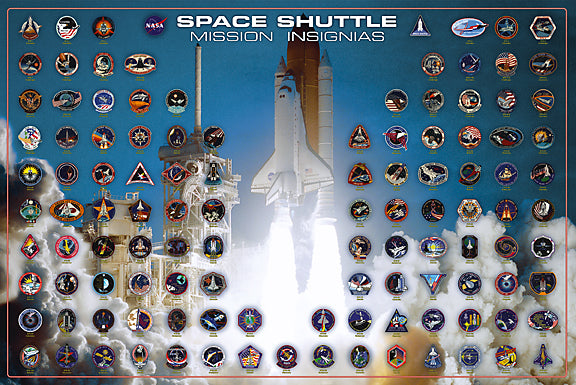 Space Shuttle Mission Insignias Maxi Poster