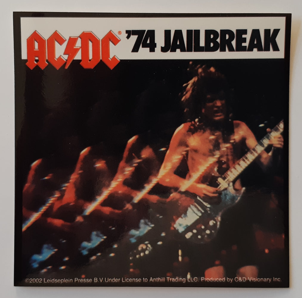 AC/DC '74 Jailbreak EP Cover 10cm Square Vinyl Sticker