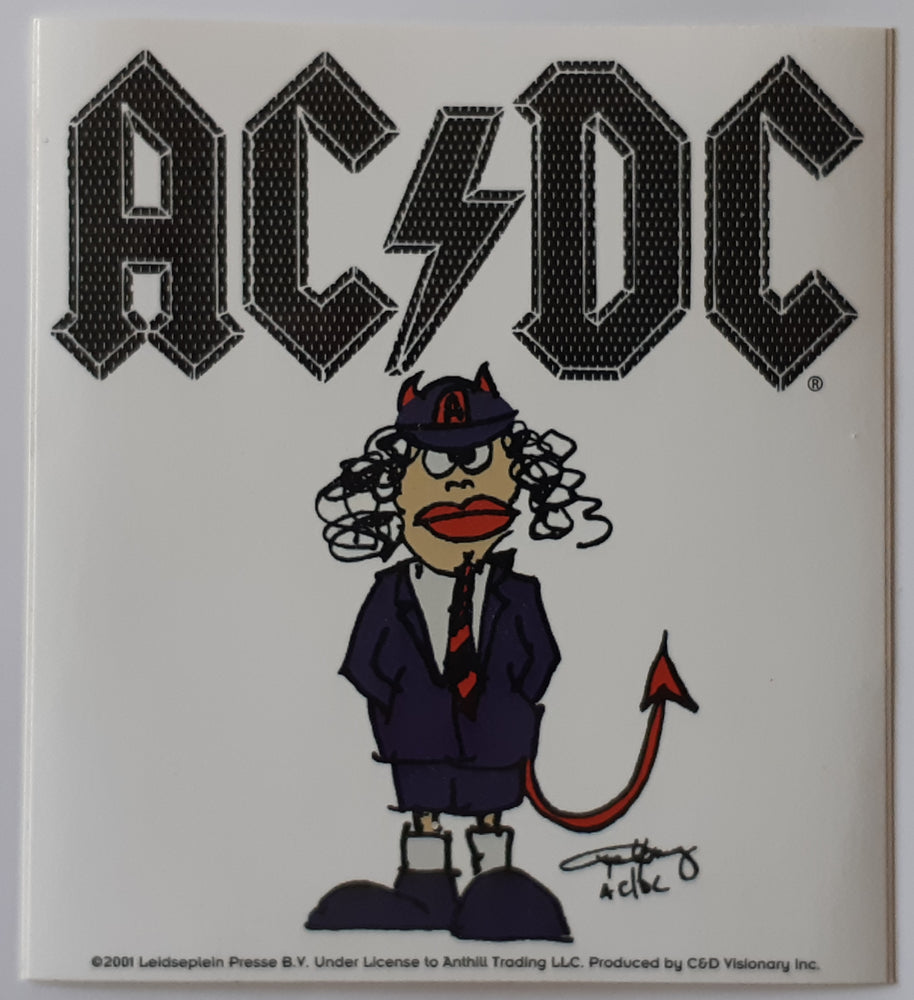 AC/DC Cartoon And Logo Large Vinyl Sticker