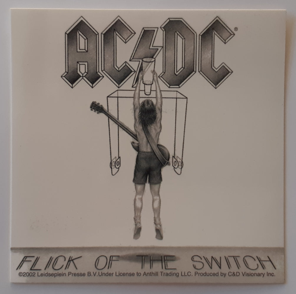 AC/DC Flick Of The Switch LP Cover 10cm Square Vinyl Sticker
