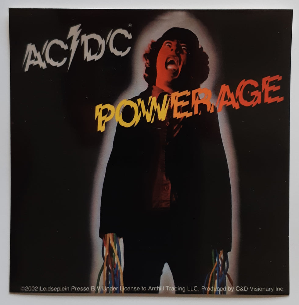 AC/DC Powerage LP Cover 10cm Square Vinyl Sticker