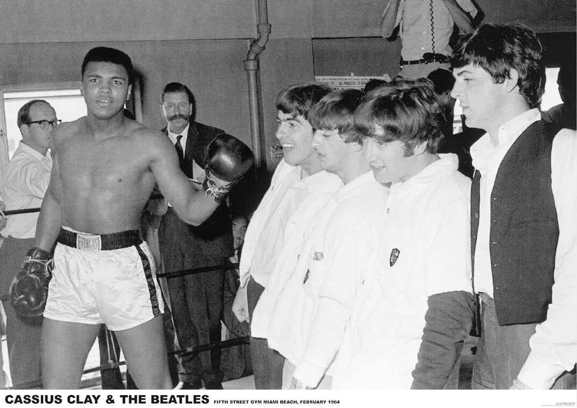 The Beatles And Cassius Clay Miami 1964 Maxi Poster