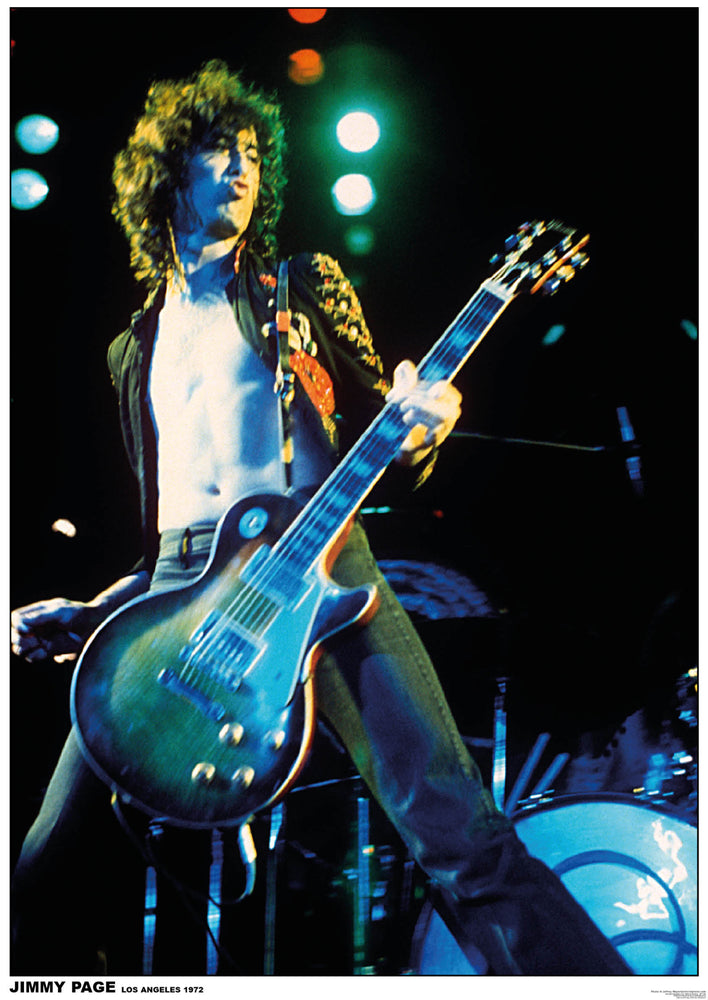 Jimmy Page Live In Los Angeles 1972 Maxi Poster