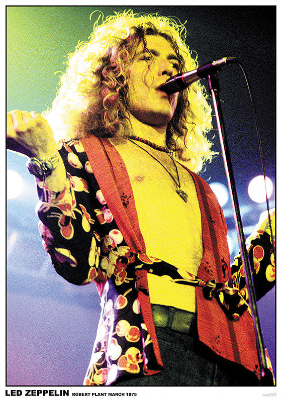 Robert Plant Live On Stage March 1975 Colour Maxi Poster