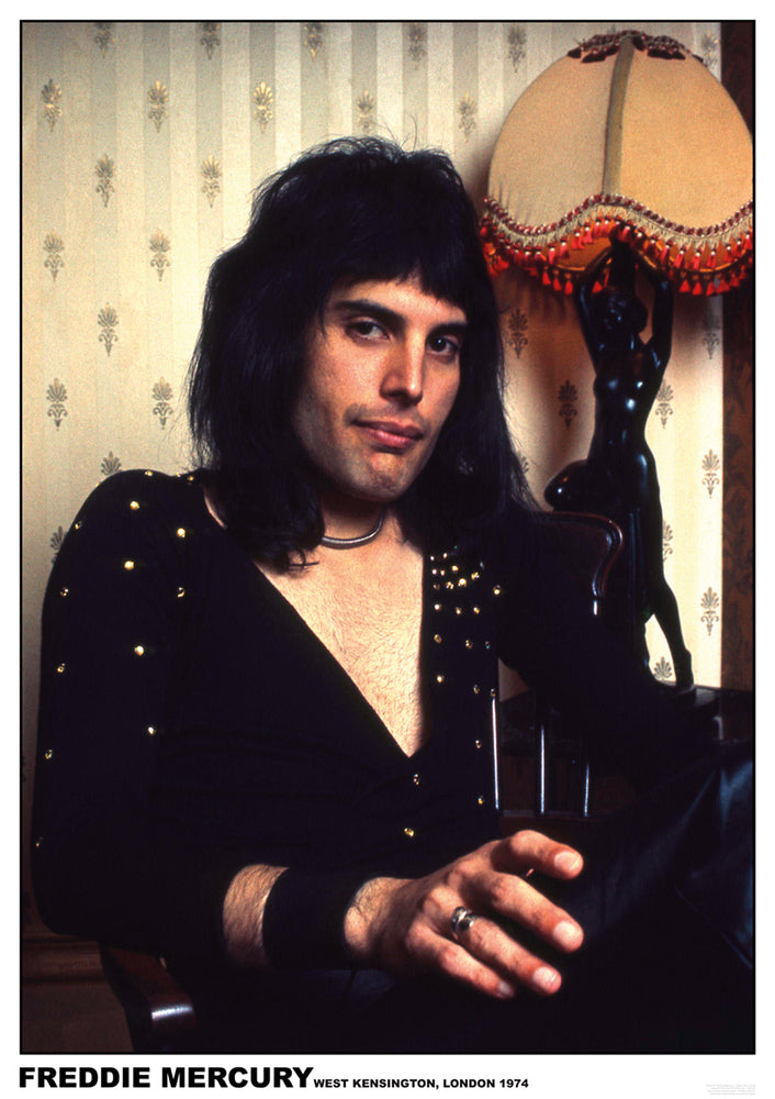 Freddie Mercury West Kensington London 1974 Maxi Poster
