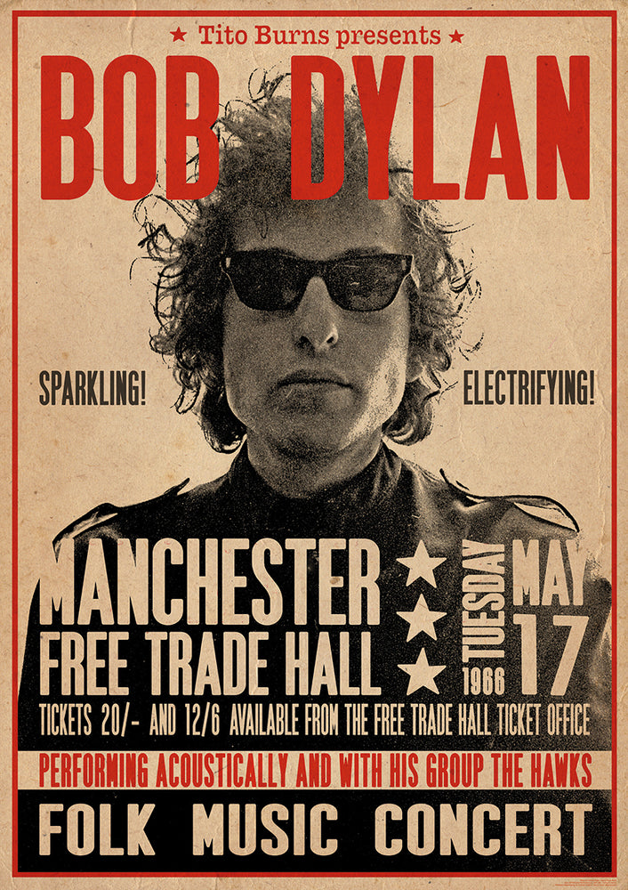 Bob Dylan Manchester Free Trade Hall Gig May 1966 Maxi Poster