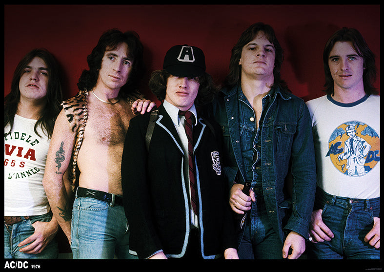 AC/DC 1976 Group Photo Colour Maxi Poster