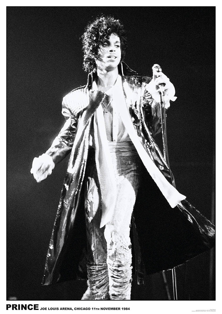 Prince Microphone Live Joe Louis Arena Chicago Nov 1984 Maxi Poster