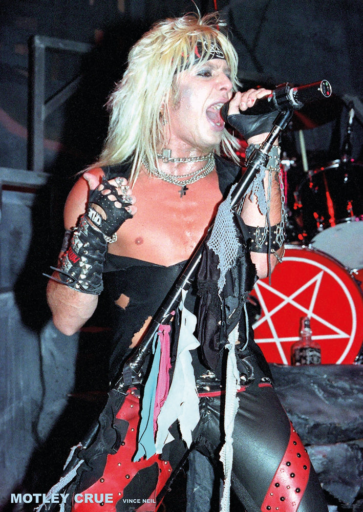 Motley Crue Vince Neil Microphone Live Colour Maxi Poster