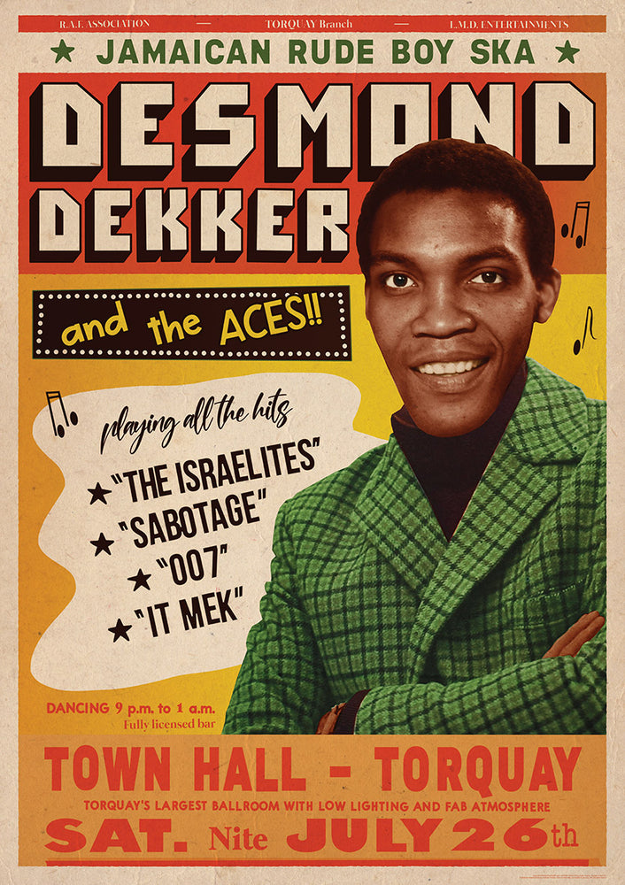 Desmond Dekker Town Hall Torquay Gig Maxi Poster