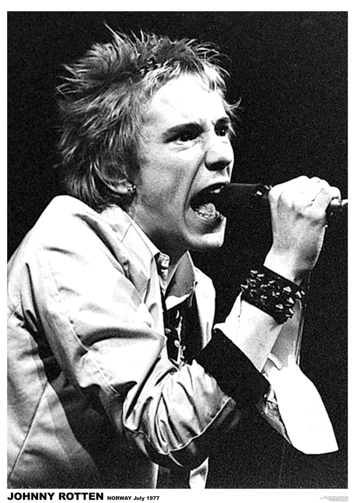 Johnny Rotten Sex Pistols Live Norway July 1977 Maxi Poster