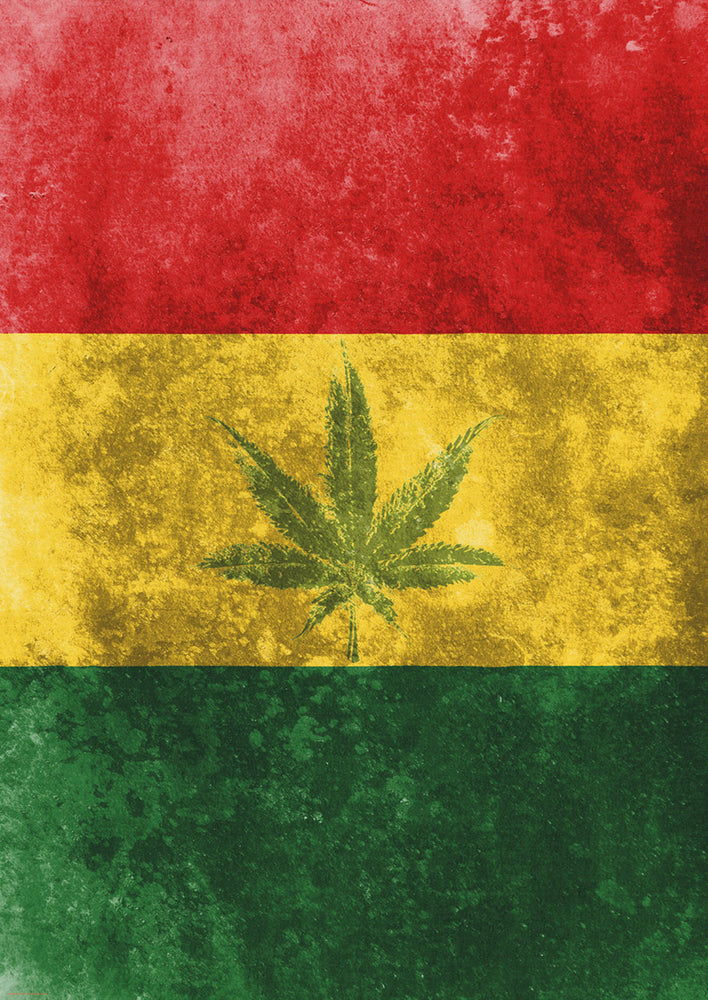 Rasta Flag Cannabis Leaf Maxi Poster