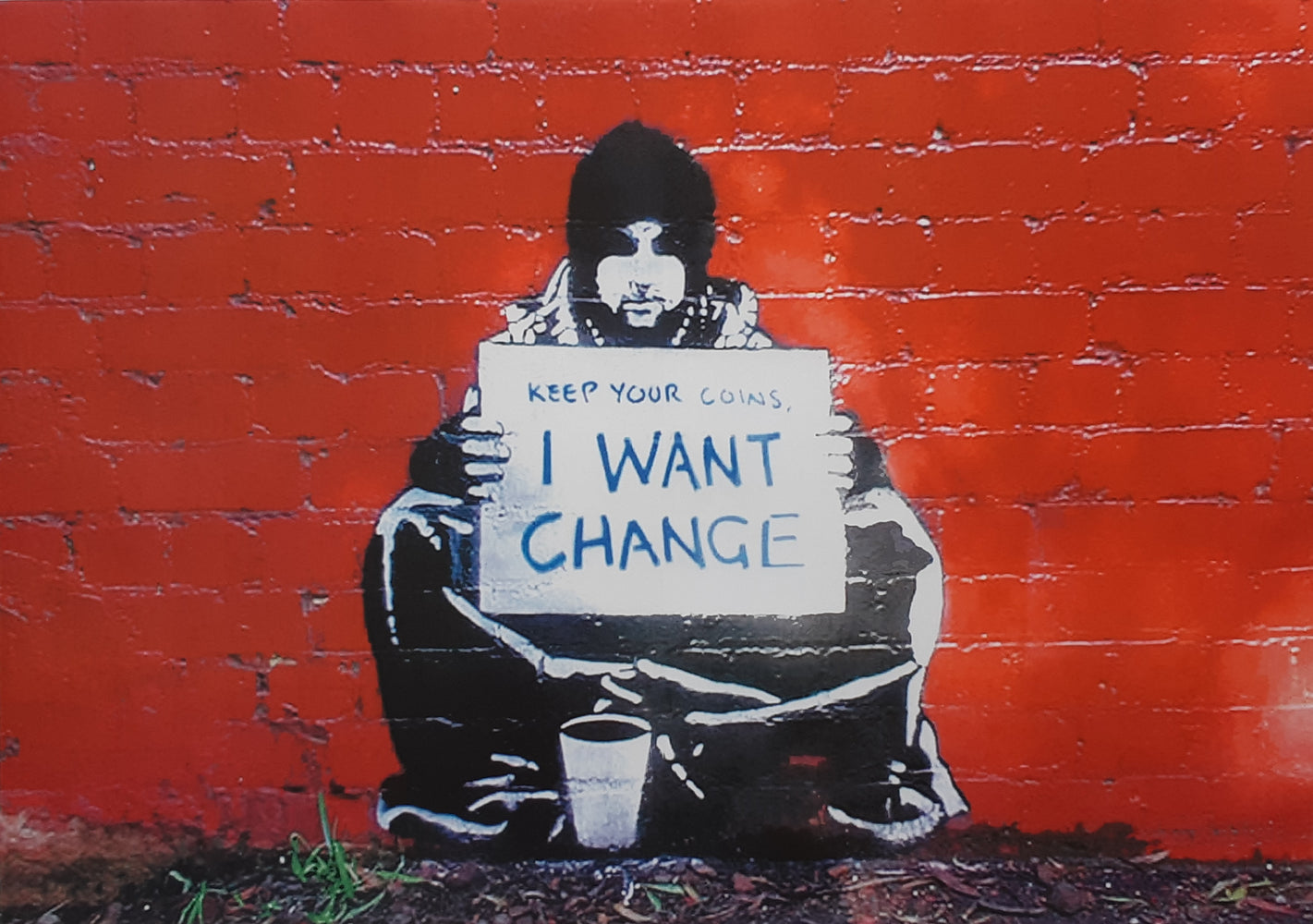 Banksy Beggar I Want Change A2 Maxi Poster