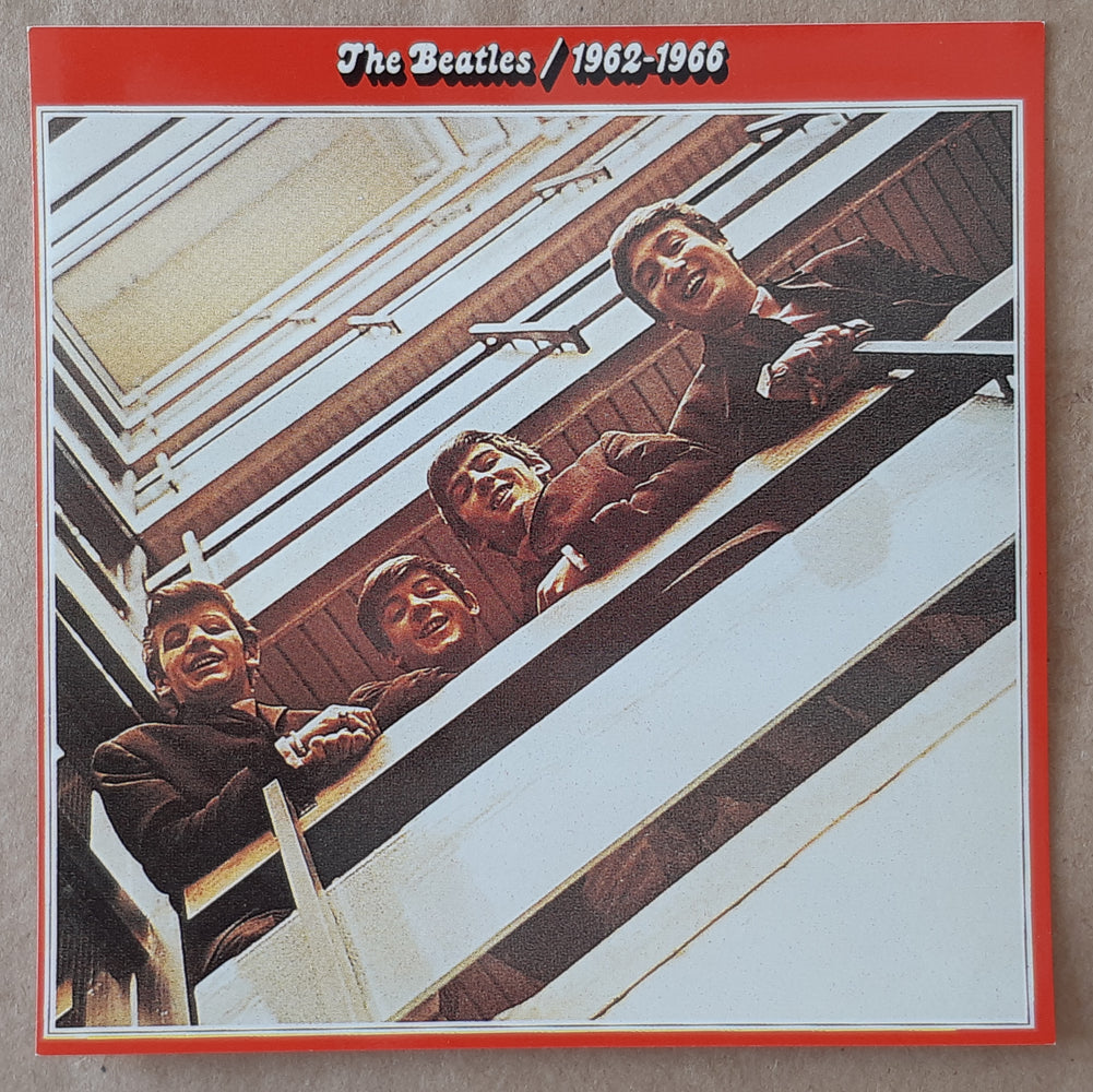 The Beatles 1962 - 1966 Red Album Cover 10cm Square Vinyl Sticker