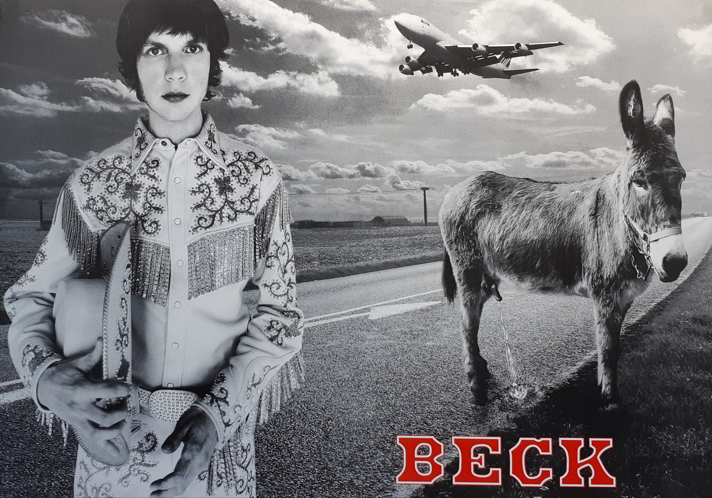 Beck Donkey And Jet Rare Black And White Maxi Poster Blockmount