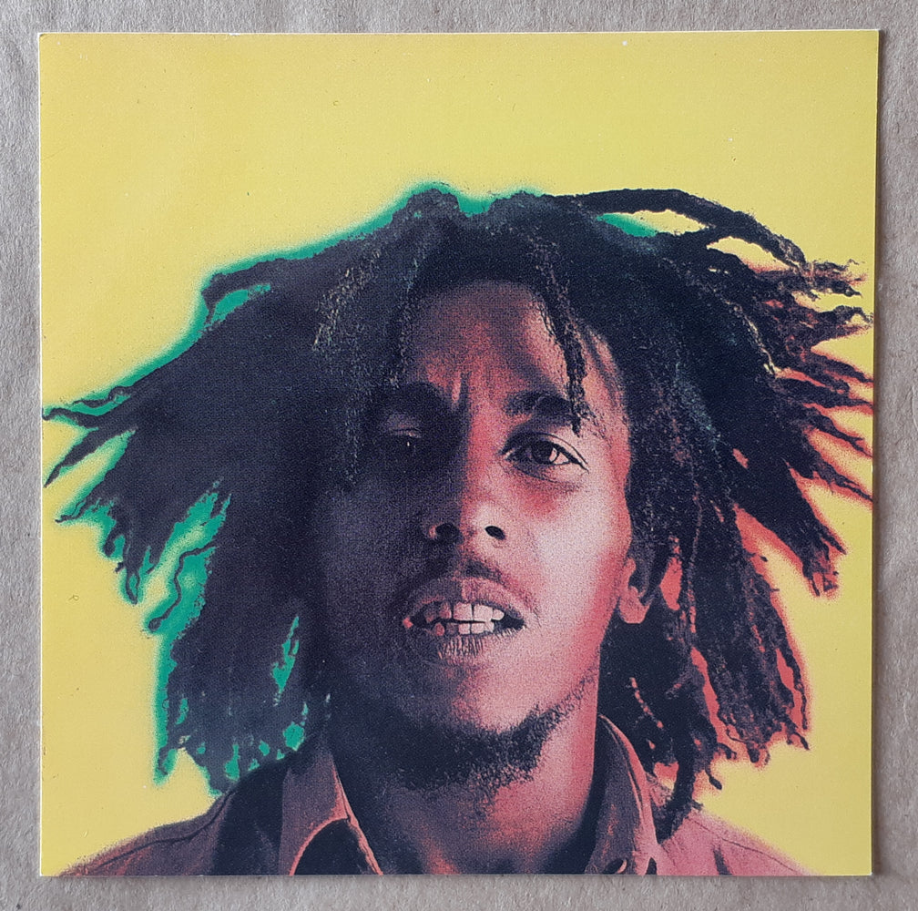 Bob Marley Yellow 10cm Square Vinyl Sticker