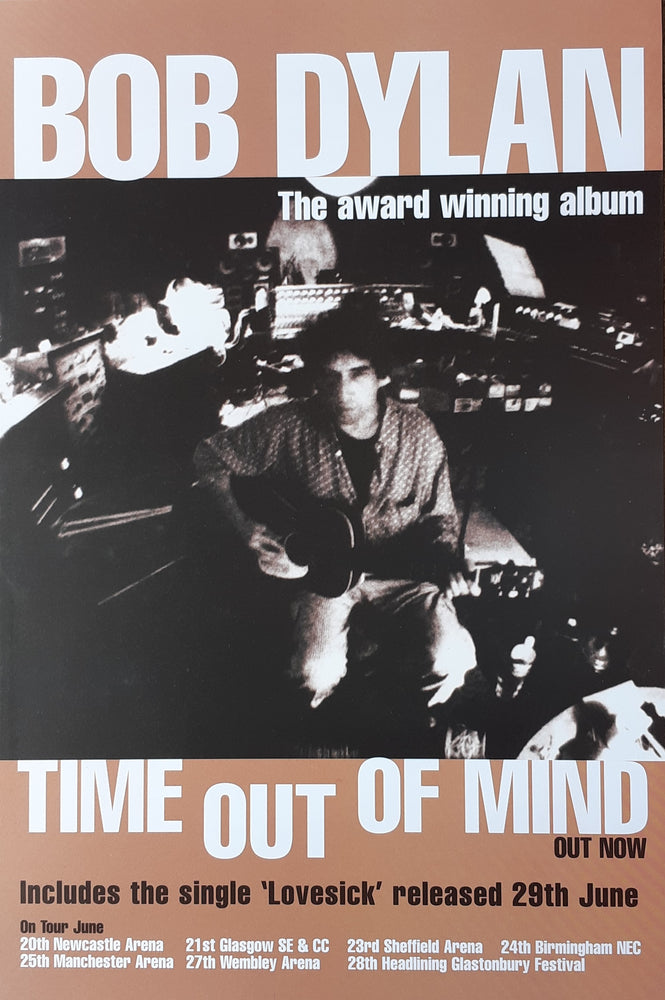 Bob Dylan Time Out Of Mind Album Plus Tour Dates UK Promo Poster Blockmount