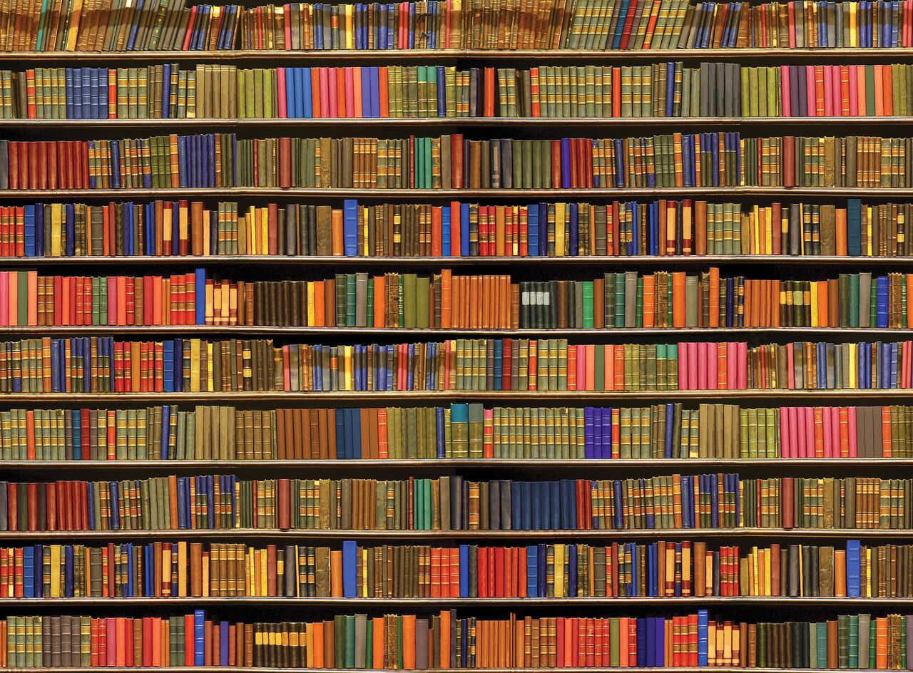 Bookshelf Colour Ten Shelves 3.15m x 2.32m 4 Piece Giant Wallpaper Wall Mural