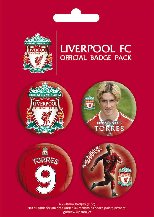 Liverpool F.C. Fernando Torres Set Of 4 Badge Pack