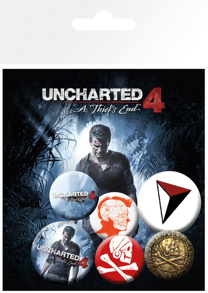 Uncharted 4 A Thief's End Set Of 6 Badge Pack