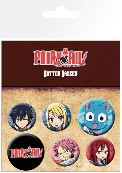 Fairy Tail Characters Set Of 6 Badge Pack