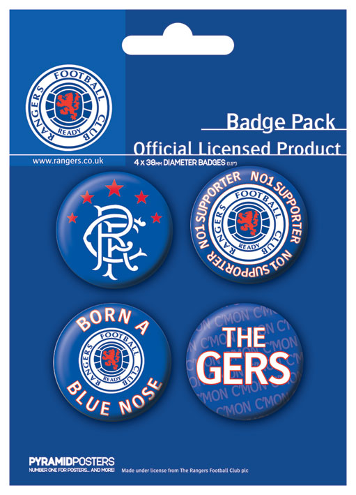 Rangers Football Club No 1 Supporter Set Of 4 Badge Pack