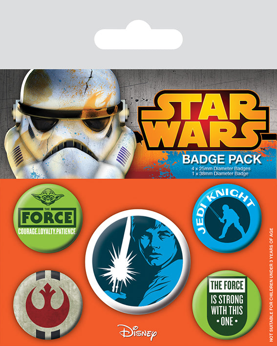 Star Wars Jedi Set Of 5 Badge Pack