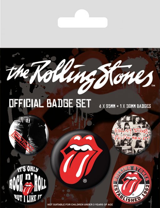 The Rolling Stones Classic Set Of 5 Badge Pack