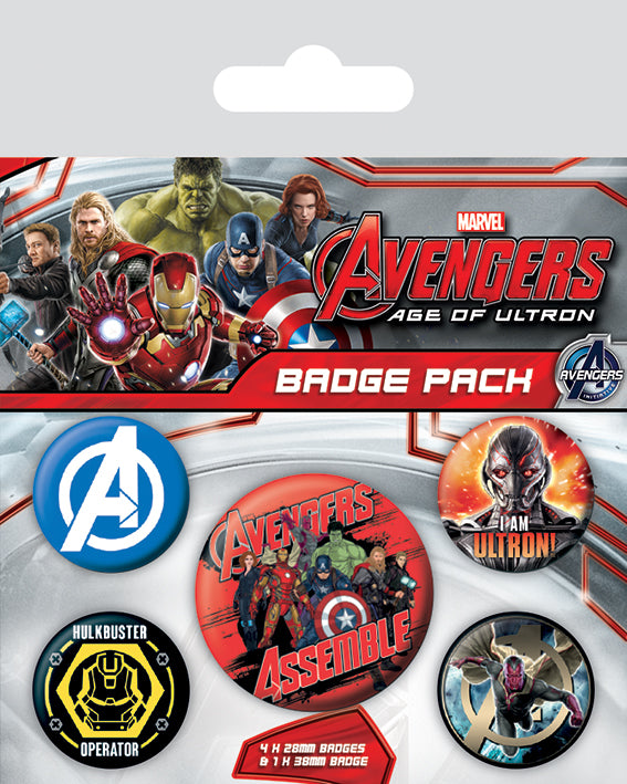 Avengers Age Of Ultron Set Of 5 Badge Pack