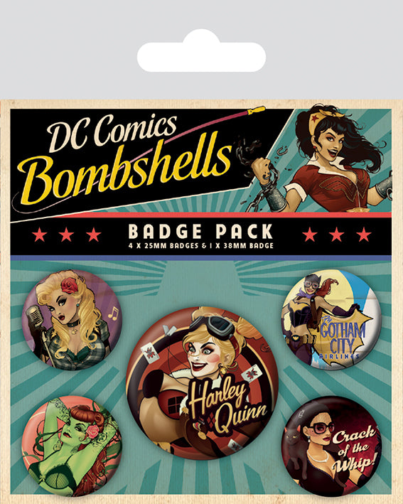 DC Comics Bombshells Set Of 5 Badge Pack