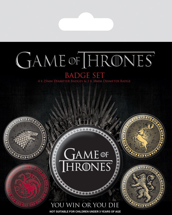 Game Of Thrones The Four Great Houses Set Of 5 Badge Pack