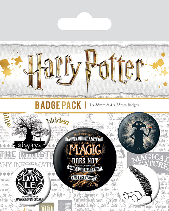Harry Potter Symbols Set Of 5 Badge Pack