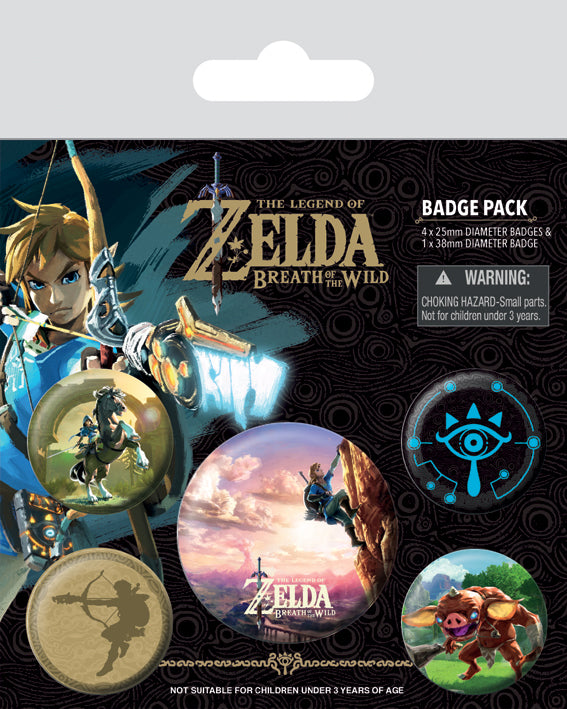 The Legend Of Zelda : Breath Of The Wild Set Of 5 Badge Pack