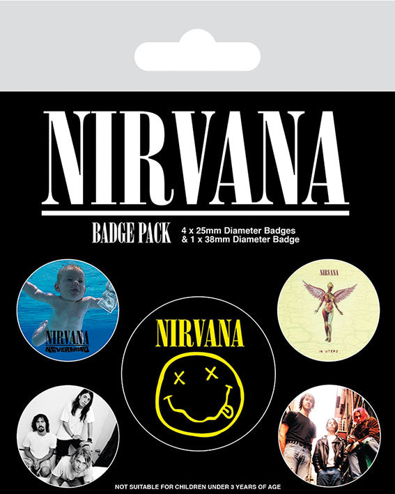 Nirvana Iconic Set Of 5 Badge Pack